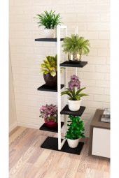 adımshops 6 Raflı,dikey Saksılık,çiçeklik,metal Gövdeli Suntalam - 1