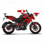 Bajaj Pulsar 200 NS Naked Sport Gri Kırmızı Sticker Set 54 - 1