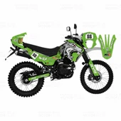 Mondial X-Treme Max 150 Wolf Design Sticker Set Yeşil - 1