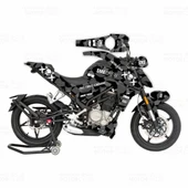 CF Moto NK 250 Sticker Set Grenzgaenger Design Siyah Beyaz - 1