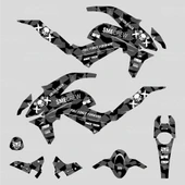 CF Moto NK 250 Sticker Set Grenzgaenger Design Siyah Beyaz - 2