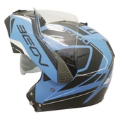 Beon Çene Açılır B 700 Air Tek Vizörlü Motosiklet Kaskı Mavi Siyah - M - 2