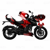 Bajaj Pulsar N 250 Monster Energy Desing Sticker Set Siyah Kırmızı Beyaz - 1