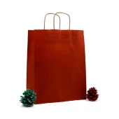 Büküm Saplı Kraft Kağıt Çanta Karton Hediyelik Poşet Torba - Bordo - 31x41 Cm. - 25 Adetlik 4 Paket thumbnail 6