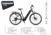 LOOP COMMUTER 28 ELEKTRİKLİ ŞEHİR BİSİKLETİ 9V HD 17.5 MAT SİYAH-FÜME-TURKUAZ - 4