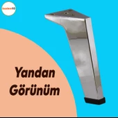 Sehpa Masa Puf Tabure Ünite Baza Koltuk Ayağı Mobilya Ayakları Ayağı Metal Ayakları 12 Cm Krom - 3
