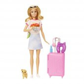 Barbie Seyahatte Bebeği ve Aksesuarları HJY18 - 1