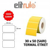 Elitrulo Barkod Etiketi 30x50 Termal SARI - 1000 Adet - 1
