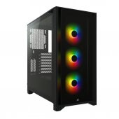 CORSAIR CC-9011204-WW ICUE 4000X RGB TEMPERLI CAM YAN PANEL MID TOWER BILGISAYAR KASASI SIYAH - 1