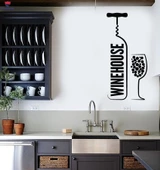 Dekoratif Duvar Sticker Şarap Evi Bar Şişe Açacağı Çıkartmaları thumbnail 1