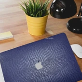 Macbook Air M1 Deri Kılıf 360 Derece Saran Kaplama Koruyucu (TouchID'li M1 Air) A2337 A2179 A1932 ile Uyumlu - 7