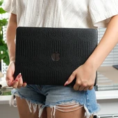 Macbook Air 13 inç M1 Deri Kılıf 360 Derece Saran Kaplama Koruyucu A2337 A2179 A1932 Uyumlu thumbnail 4