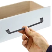 Alperen (224 MM - 22.4 CM) Mobilya Mutfak Dolabı Çekmece Dolap Kulpu Düz Kulbu Füme Metal Kulpları thumbnail 3