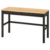 Çalışma Masası, Venge-Açık Kahverengi HEMNES 120x47 2 Çekmeceli Masif Ahşap Meridyendukkan - 1