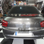 Citroen C Uyumlu Elysee Bagaj Üstü Slim Spoiler Parlak Siyah Piano Black - 1