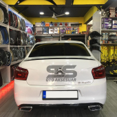 Citroen C Uyumlu Elysee Bagaj Üstü Slim Spoiler Parlak Siyah Piano Black - 7
