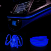 Araç Araba İçi Torpido Ledi Renkli ip Neon Led 2 Metre Mavi Neon - 1