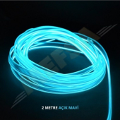 Araç Araba Içi Torpido Ledi Renkli Ip Neon Ip Led 2 Metre Buz Mavi NEON - 2