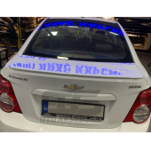 Chevrolet Aveo Bagaj Üstü Slim Spoiler Piano Black Parlak Beyaz - 2