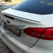 Ford Focus 3- 3,5 Bagaj Üstü Slim Spoiler Piano Black Parlak Beyaz - 1
