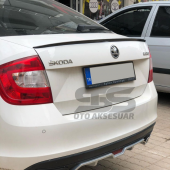 Skoda Rapid Bagaj Üstü Slim Spoiler Piano Black Parlak Siyah thumbnail 1