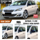 Peugeot 308 Batman Yarasa Ayna Kapağı Piano Black / 2014 - 2021 - 6