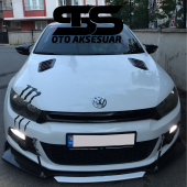 Volkswagen Scirocco Uyumlu Piano Black Kaput Üstü Havalandırma Izgarası thumbnail 2