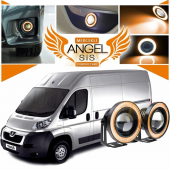 Peugeot Boxer Uyumlu, Universal Mercekli Led Angel Sis Farı, 76mm Turuncu Renk thumbnail 1