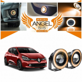 Renault Clio 4 Uyumlu, Universal Mercekli Led Angel Sis Farı, 76mm Turuncu Renk - 1