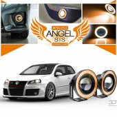 Volkswagen Golf 5 Uyumlu, Universal Mercekli Led Angel Sis Farı, 76mm Turuncu Renk - 1