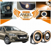 Peugeot 301 Uyumlu, Universal Mercekli Led Angel Sis Farı, 76mm Turuncu Renk - 1