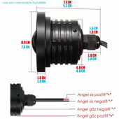 Ford Focus 2 Uyumlu, Universal Mercekli Led Angel Sis Farı, 76mm Turuncu Renk thumbnail 7