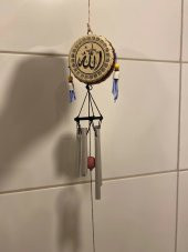 Deprem Zili Rüzgar Çanı Allah Hz Muhammet Feng Shui 5 Metal Boru thumbnail 7