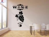 Dekoratif Duvar Sticker Şarap Restaurant Vine Üzüm Mutfak Bar Çıkartmaları - 1