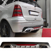 Mercedes A160 Difüzör Arka Tampon Eki 2 Egzoz Çıkışlı Gri Siyah thumbnail 1