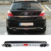 Opel Astra H Difüzör Arka Tampon Eki 4 Egzoz Çıkışlı Gri - 1