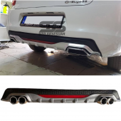 Citroen C-elysee Difüzör Arka Tampon Eki 4 Egzoz Çıkışlı Gri Reflektörlü thumbnail 1