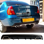 Ranault Clio 2 Sedan Difüzör Arka Tampon Eki 2 Egzoz Çıkışlı Siyah Lüx Tip thumbnail 1