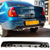 Ranault Clio 2 Sedan Difüzör Arka Tampon Eki 4 Egzoz Çıkışlı Gri Lüx Tip - 1