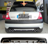 Renault Clio 2 HB Difüzör Arka Tampon Eki 2 Egzoz Çıkışlı Gri Lüx Tip - 1