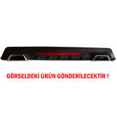 Renault Clio 2 Sedan Difüzör Arka Tampon Eki 2 Egzoz Çıkışlı Siyah Reflektörlü - 2