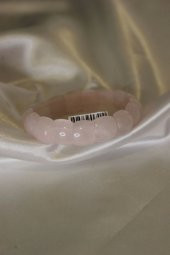 Pembe Quarts Doğal Taş Bileklik Hand Made - 1