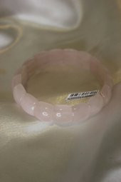 Pembe Quarts Doğal Taş Bileklik Hand Made - 2