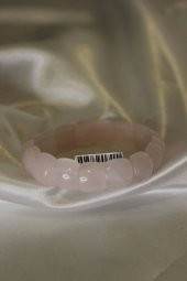 Pembe Quarts Doğal Taş Bileklik Hand Made - 4