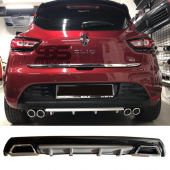 Renault Clio 4 Difüzör Arka Tampon Eki 2 Egzoz Çıkışlı Gri Lüx Tip thumbnail 1