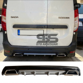 Dacia Dokker Difüzör Arka Tampon Eki 2 Egzoz Çıkışlı Gri Lüx Tip thumbnail 1
