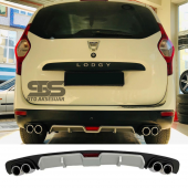 Dacia Lodgy Difüzör Arka Tampon Eki 4 Egzoz Çıkışlı Gri - 1