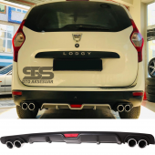 Dacia Lodgy Difüzör Arka Tampon Eki 4 Egzoz Çıkışlı Siyah thumbnail 1