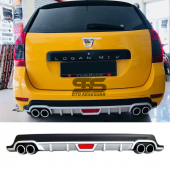 Dacia Logan Mcv Difüzör Arka Tampon Eki 4 Egzoz Çıkışlı Gri Tip thumbnail 1