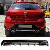 Dacia Sandero Difüzör Arka Tampon Eki 2 Egzoz Çıkışlı Gri Lüx Tip - 1